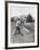 Mickey Mantle's Son Batting at Ball Pitched by Him-Ralph Morse-Framed Premium Photographic Print