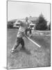 Mickey Mantle's Son Batting at Ball Pitched by Him-Ralph Morse-Mounted Premium Photographic Print