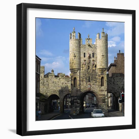 Micklegate Bar and City Wall, York, Yorkshire, England, United Kingdom, Europe-Roy Rainford-Framed Photographic Print