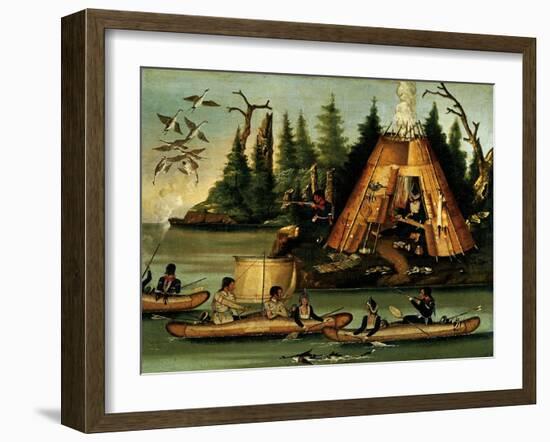 Micmac Tribe Hunters and Fishermen-null-Framed Giclee Print