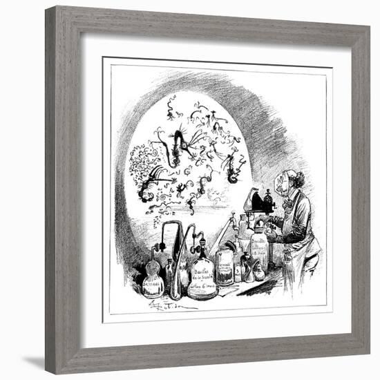 Microbiology Caricature, 19th Century-Science Photo Library-Framed Photographic Print