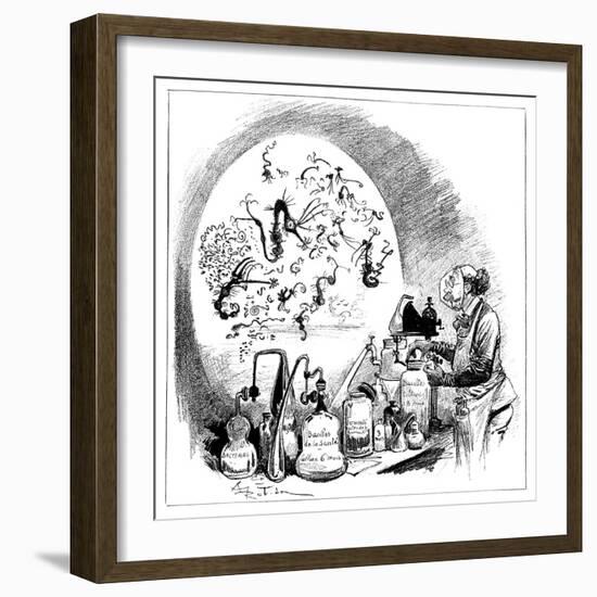 Microbiology Caricature, 19th Century-Science Photo Library-Framed Photographic Print