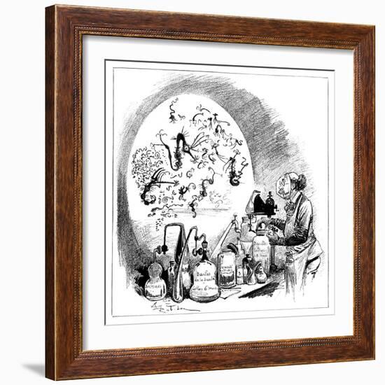 Microbiology Caricature, 19th Century-Science Photo Library-Framed Photographic Print