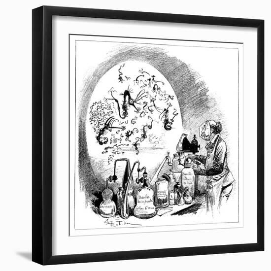 Microbiology Caricature, 19th Century-Science Photo Library-Framed Photographic Print