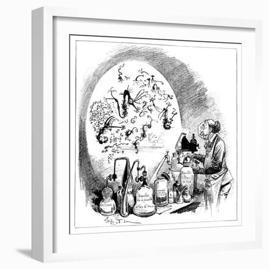 Microbiology Caricature, 19th Century-Science Photo Library-Framed Photographic Print