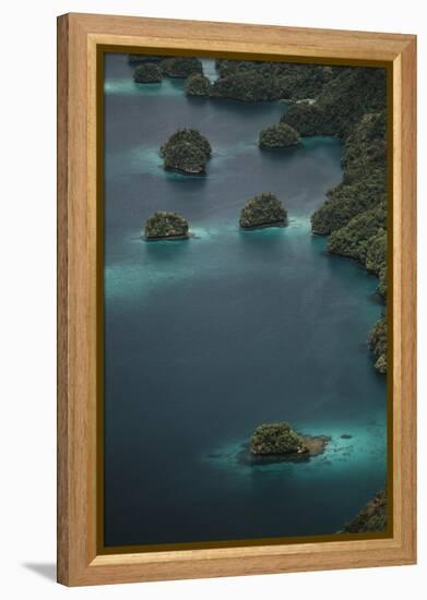 Micronesia, Palau, Aerial View of Rock Islands and World Heritage Site-Stuart Westmorland-Framed Premier Image Canvas