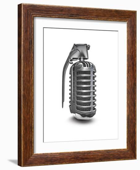 Microphone Grenade-null-Framed Art Print