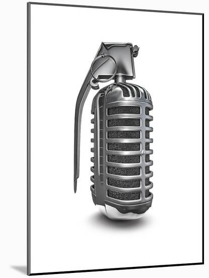 Microphone Grenade-null-Mounted Art Print