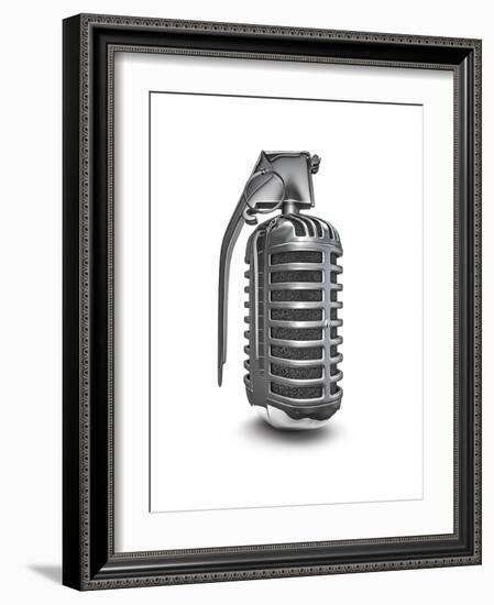 Microphone Grenade-null-Framed Art Print