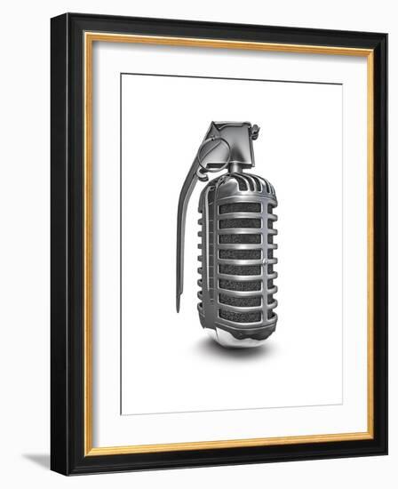 Microphone Grenade-null-Framed Art Print