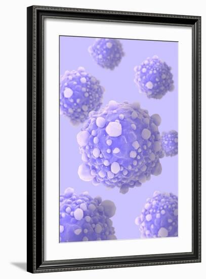 Microscipic View of Pancreatic Cancer Cells-null-Framed Art Print