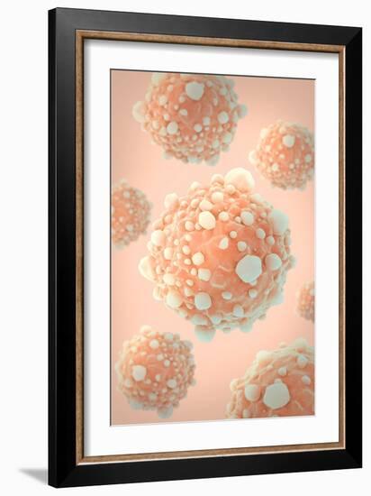 Microscipic View of Pancreatic Cancer Cells-null-Framed Art Print