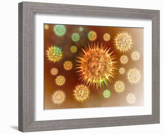 Microscopic View of Cancer Cells-Stocktrek Images-Framed Photographic Print