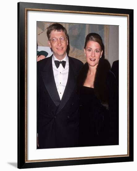 Microsoft Ceo Bill Gates W. Wife Melinda at for All Kids Foundation-null-Framed Premium Photographic Print