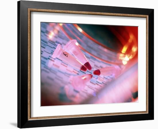 Microtubes Containing DNA on Top of Autoradiogram-Tek Image-Framed Photographic Print