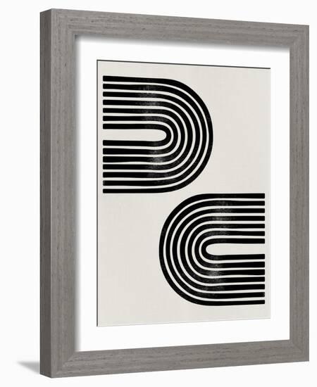 Mid Century Abstract Geometric-Eline Isaksen-Framed Art Print