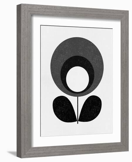 Mid Century Black Flower-Eline Isaksen-Framed Art Print
