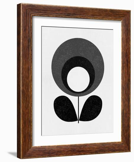 Mid Century Black Flower-Eline Isaksen-Framed Art Print