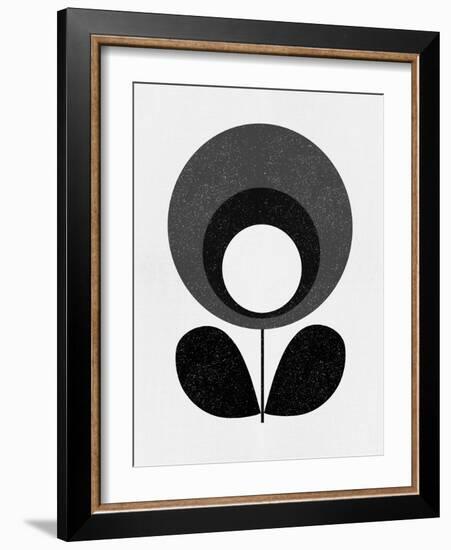 Mid Century Black Flower-Eline Isaksen-Framed Art Print