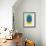 Mid Century Blue Circle and Half Moons-Eline Isaksen-Framed Art Print displayed on a wall