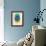 Mid Century Blue Circle and Half Moons-Eline Isaksen-Framed Art Print displayed on a wall