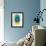 Mid Century Blue Circle and Half Moons-Eline Isaksen-Framed Art Print displayed on a wall