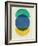 Mid Century Blue Circle and Half Moons-Eline Isaksen-Framed Art Print