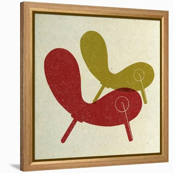 Mid Century Chair Collage I-Anita Nilsson-Framed Stretched Canvas