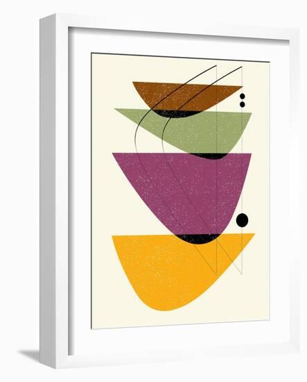 Mid Century Floating Bowls III-Eline Isaksen-Framed Art Print