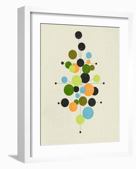 Mid Century Floating Circles-Eline Isaksen-Framed Art Print