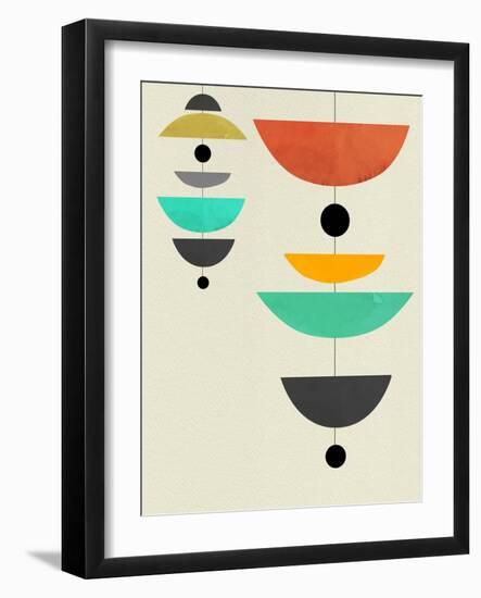 Mid Century Floating Shapes III-Eline Isaksen-Framed Art Print