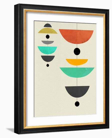 Mid Century Floating Shapes III-Eline Isaksen-Framed Art Print