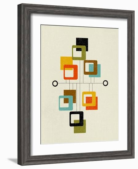 Mid Century Floating Square Shapes-Eline Isaksen-Framed Art Print