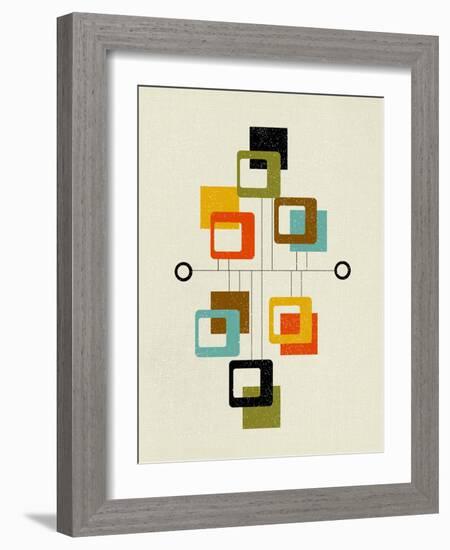 Mid Century Floating Square Shapes-Eline Isaksen-Framed Art Print