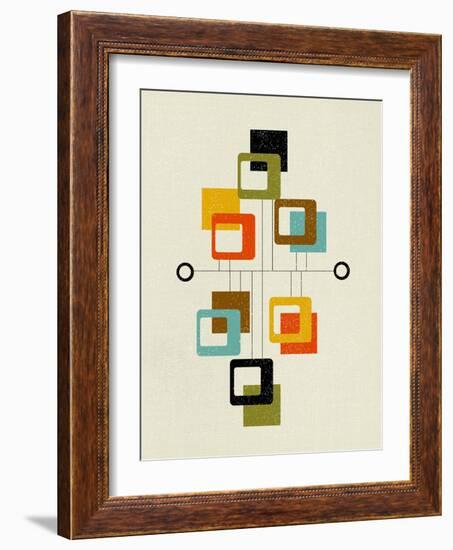 Mid Century Floating Square Shapes-Eline Isaksen-Framed Art Print