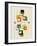 Mid Century Floating Square Shapes-Eline Isaksen-Framed Art Print