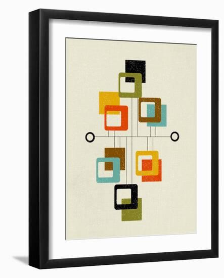 Mid Century Floating Square Shapes-Eline Isaksen-Framed Art Print