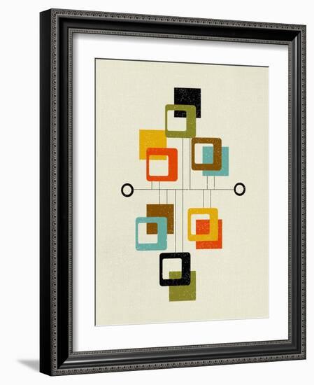 Mid Century Floating Square Shapes-Eline Isaksen-Framed Art Print