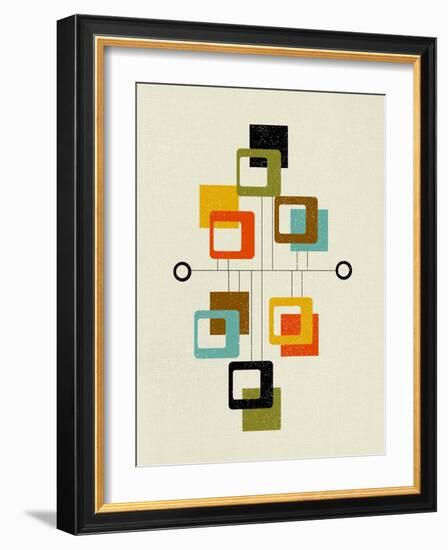 Mid Century Floating Square Shapes-Eline Isaksen-Framed Art Print