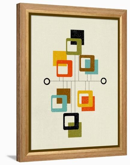 Mid Century Floating Square Shapes-Eline Isaksen-Framed Stretched Canvas