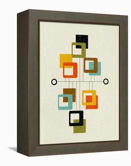 Mid Century Floating Square Shapes-Eline Isaksen-Framed Stretched Canvas