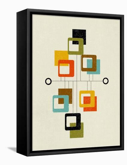 Mid Century Floating Square Shapes-Eline Isaksen-Framed Stretched Canvas