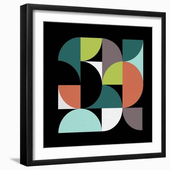 Mid Century Geometric Collage III-Eline Isaksen-Framed Art Print