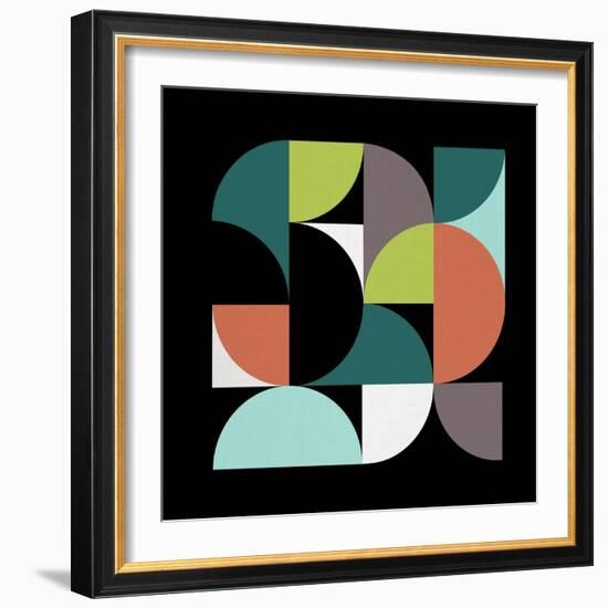 Mid Century Geometric Collage III-Eline Isaksen-Framed Art Print