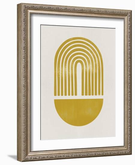 Mid Century Gold Shape I-Eline Isaksen-Framed Art Print