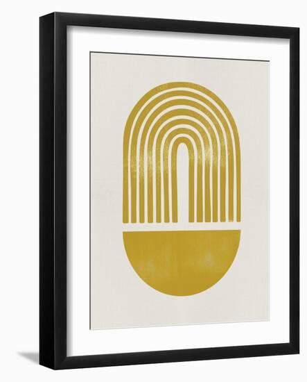 Mid Century Gold Shape I-Eline Isaksen-Framed Art Print