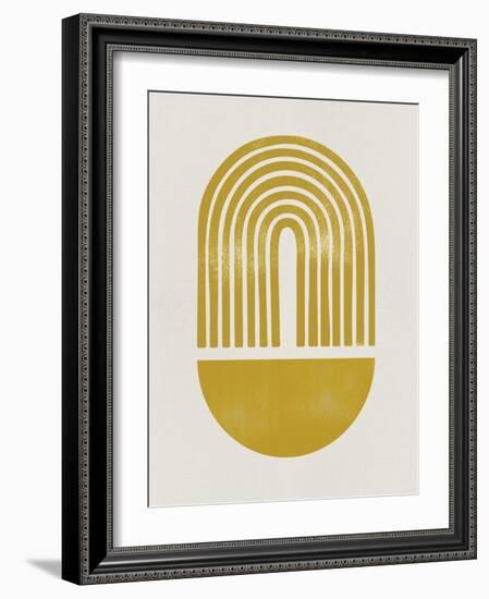 Mid Century Gold Shape I-Eline Isaksen-Framed Art Print