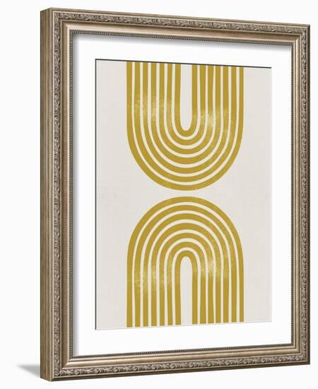 Mid Century Gold Shapes I-Eline Isaksen-Framed Art Print