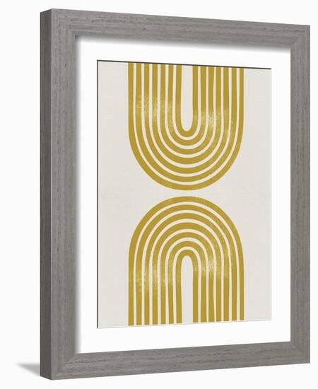 Mid Century Gold Shapes I-Eline Isaksen-Framed Art Print