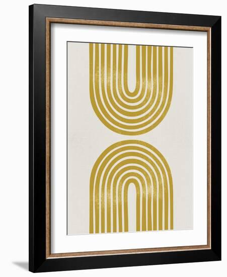 Mid Century Gold Shapes I-Eline Isaksen-Framed Art Print